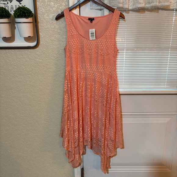 Torrid Peach Lace Midi Dress - Picture 3 of 4